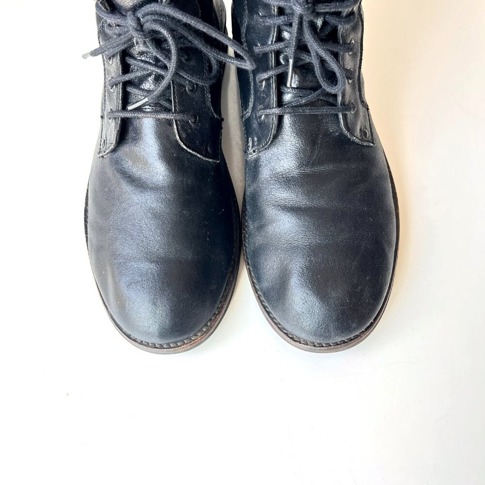 Men's Guess GMDiffer Black Leather Motorcycle Combat Ankle Boots Size 10 - Picture 2 of 8